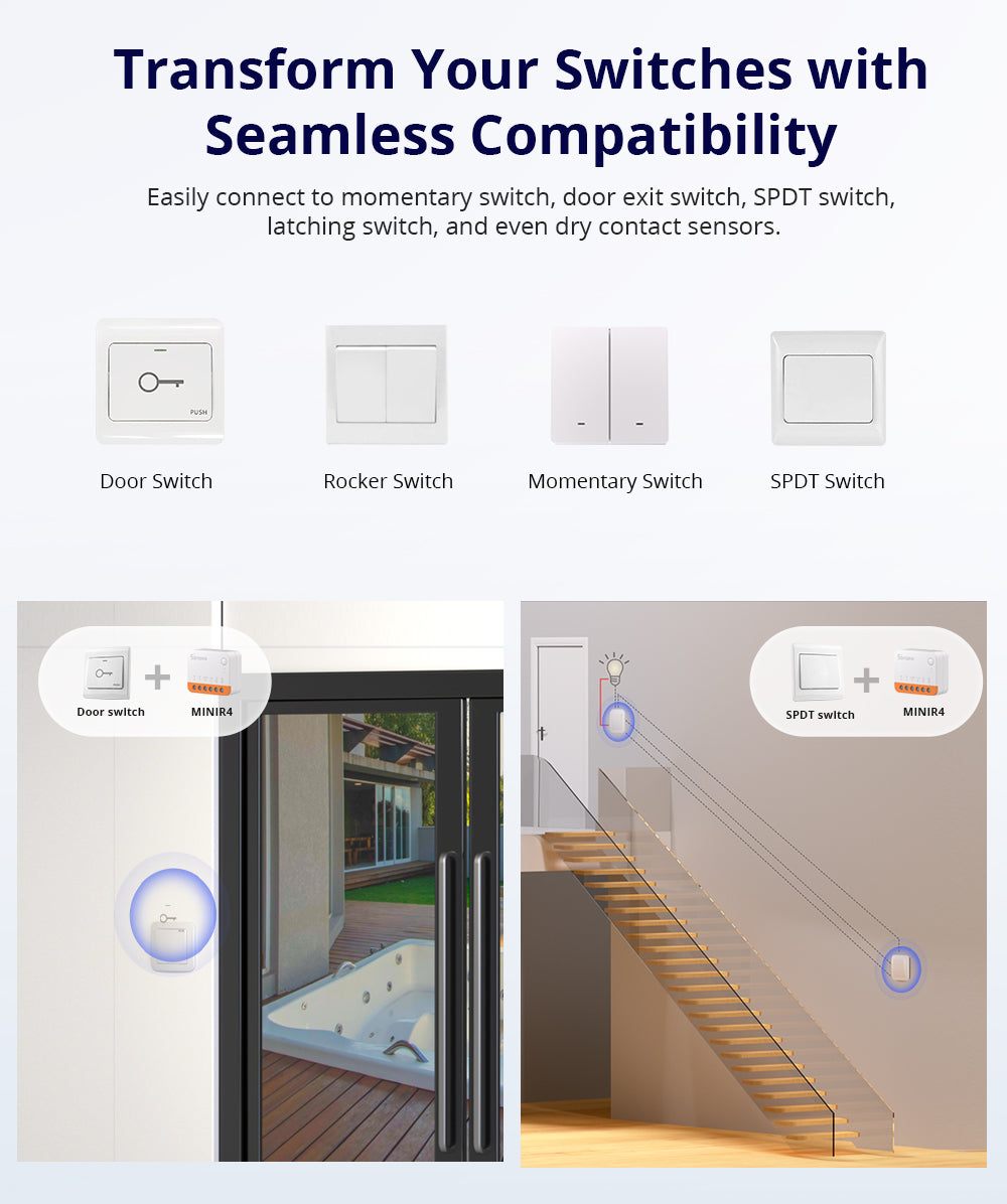 Sonoff MINIR4 Wifi Smart Schalter 2 Wege LichtSchalter Relaismodul APP Steuerung