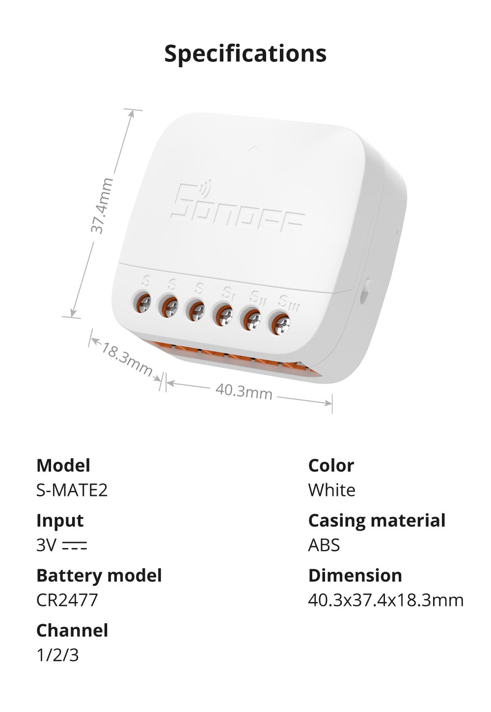 SONOFF S-MATE 2 Extreme Switch Mate WiFi (ohne Neutralleiter)