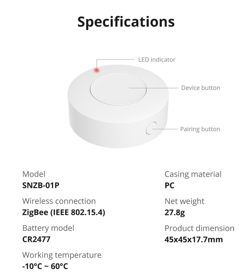 Sonoff SNZB-01P ZigBee-Funkschalter
