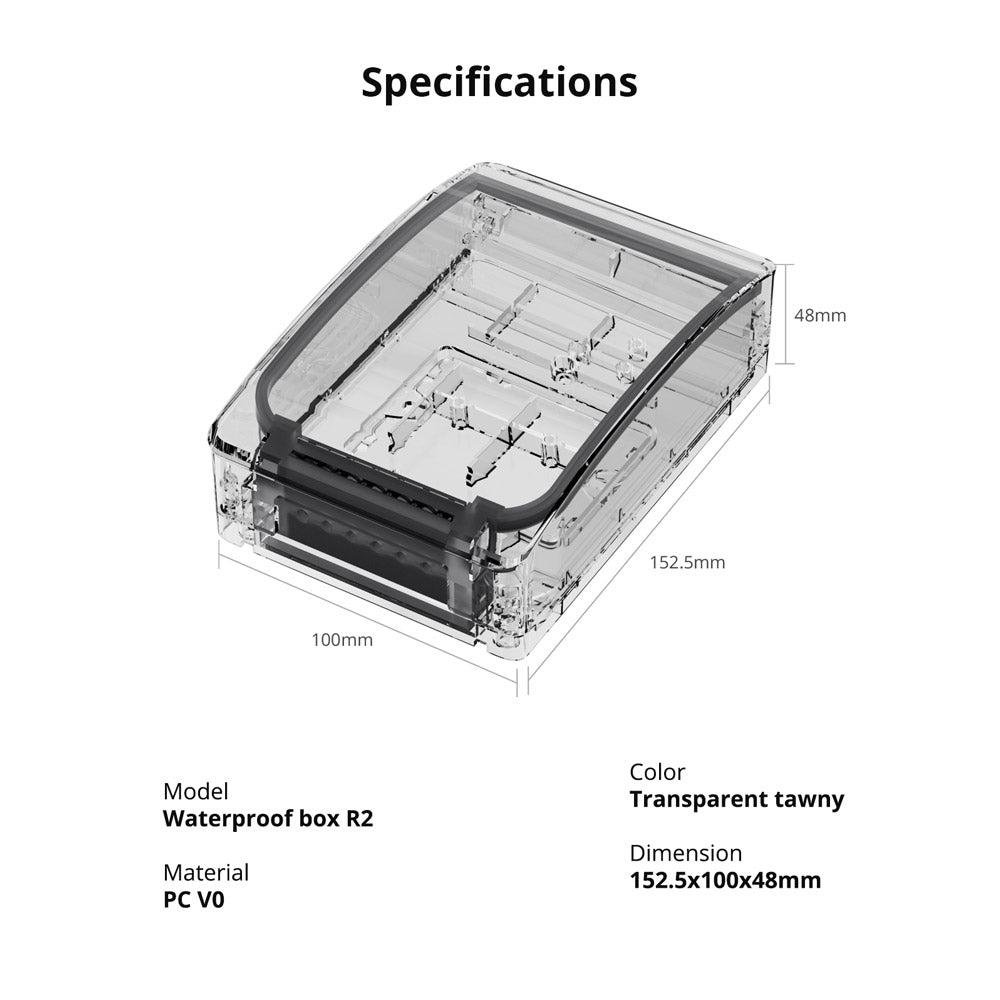 Sonoff R2 Box: Wasserdichtes IP66 Gehäuse aus PC V0, transparent, 152 x 100 x 48 mm