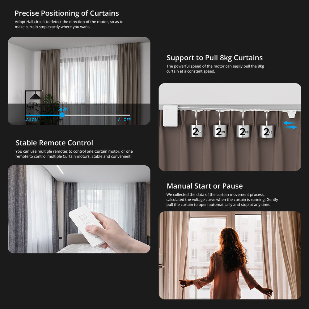 Sonoff ZBCurtain Smart Home Vorhangmotor Zigbee 3.0 inklusive Fernbedienung und Batterie