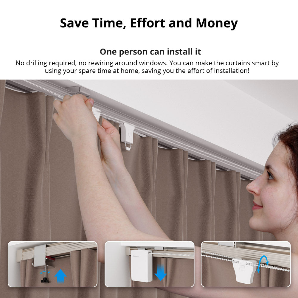 Sonoff ZBCurtain Smart Home Vorhangmotor Zigbee 3.0 inklusive Fernbedienung und Batterie