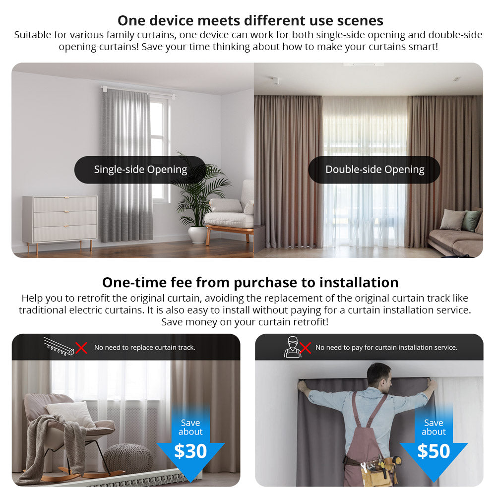 Sonoff ZBCurtain Smart Home Vorhangmotor Zigbee 3.0 inklusive Fernbedienung und Batterie