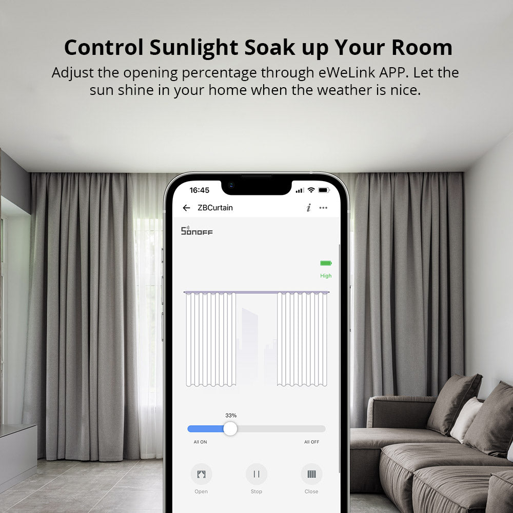 Sonoff ZBCurtain Smart Home Vorhangmotor Zigbee 3.0 inklusive Fernbedienung und Batterie