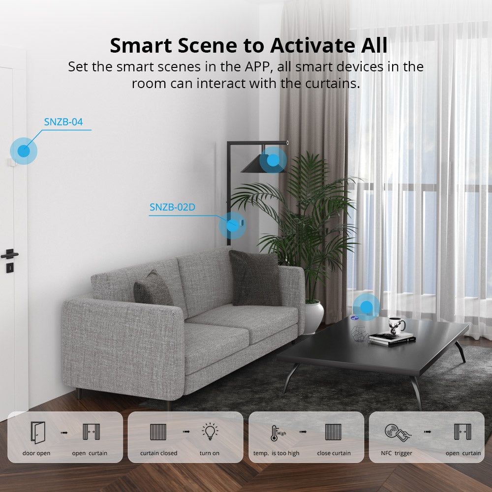 Sonoff ZBCurtain Smart Home Vorhangmotor Zigbee 3.0 inklusive Fernbedienung und Batterie