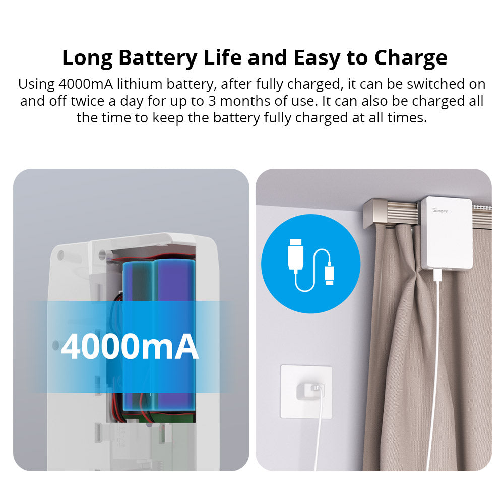 Sonoff ZBCurtain Smart Home Vorhangmotor Zigbee 3.0 inklusive Fernbedienung und Batterie