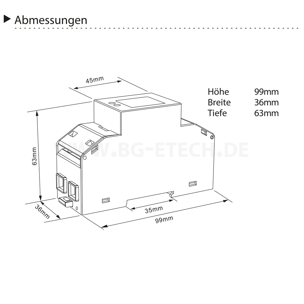 Eastron SDM230Modbus MID - 1Phasen 2TE LCD Wechselstromzähler