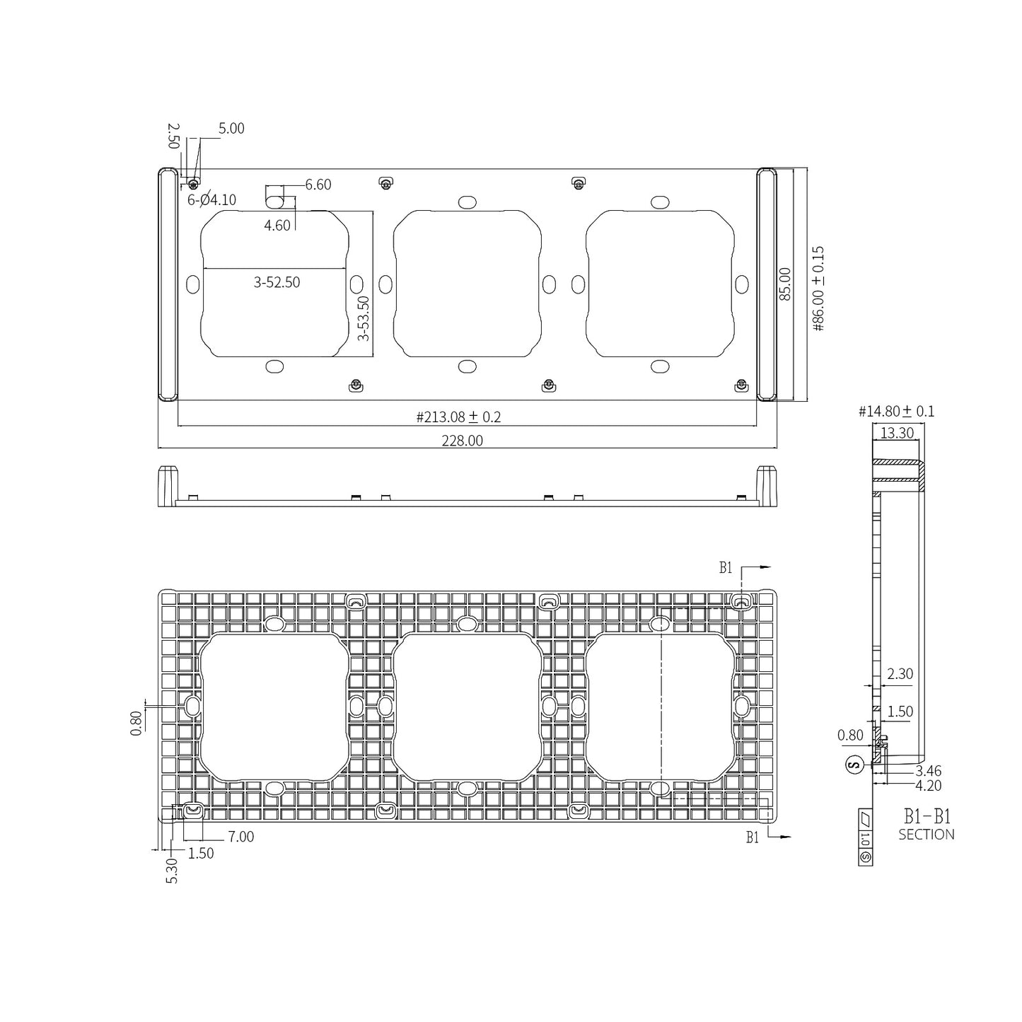 Sonoff Switch frame. Rahmen für Schalterserie M5-1C-80; M5-2C-80; M5-3C-80