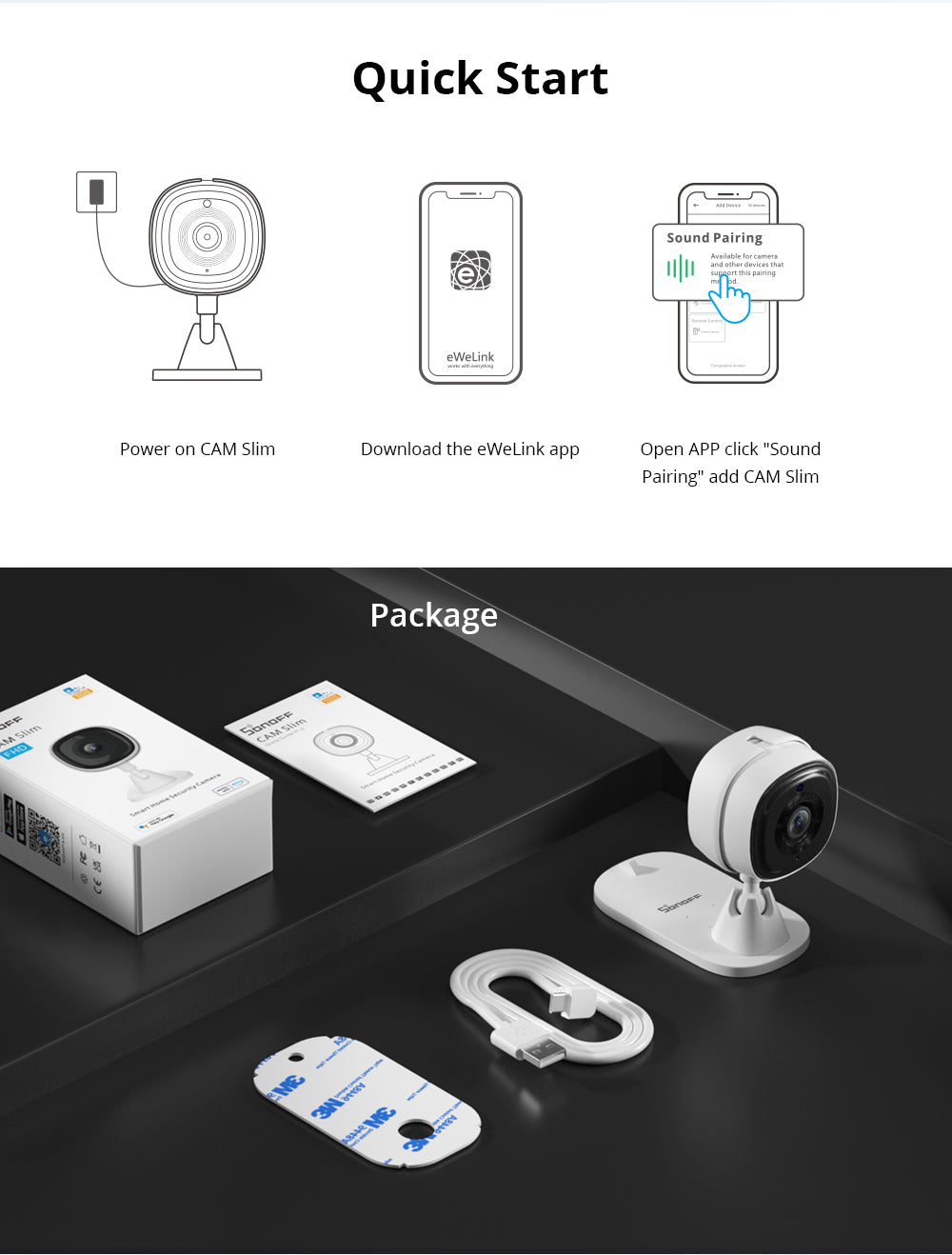 Sonoff Cam Slim Wi-Fi FHD Smart Home Überwachungskamera