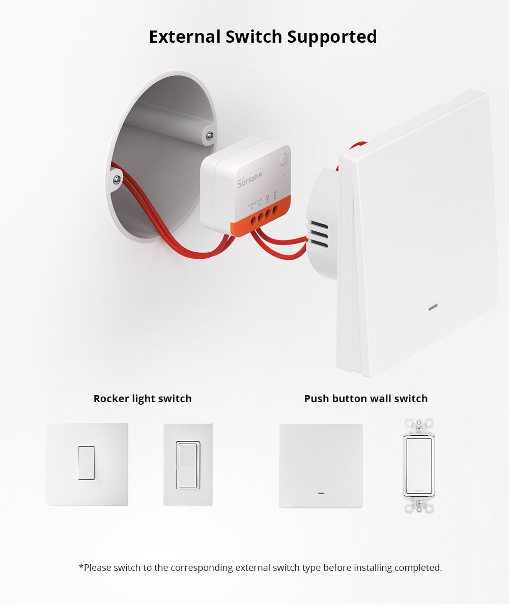 Sonoff ZBMINIL2 Extrem Intelligenter Zigbee Smart Schalter Ohne Neutralleiter Funktioniert mit Amazon Alexa und Google Home