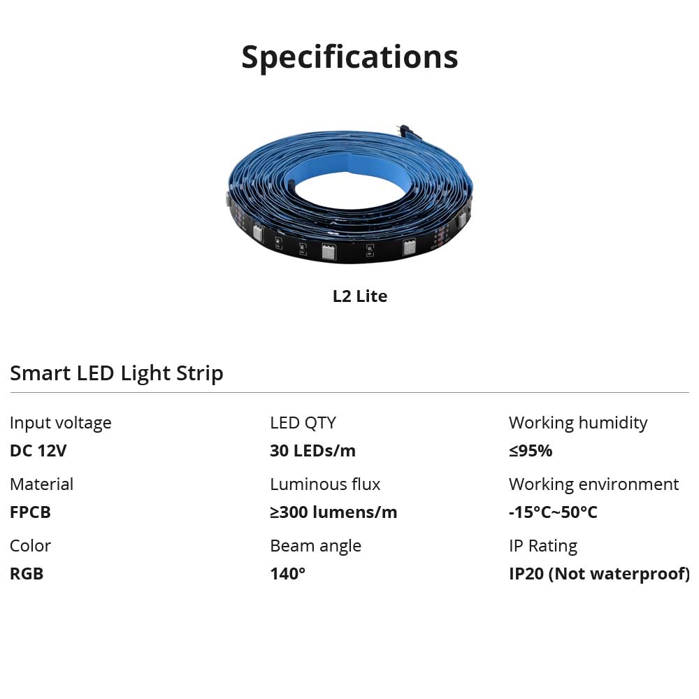 Sonoff L2 Lite Smart RGB LED Light Strip, WiFi, 5m Lichtband