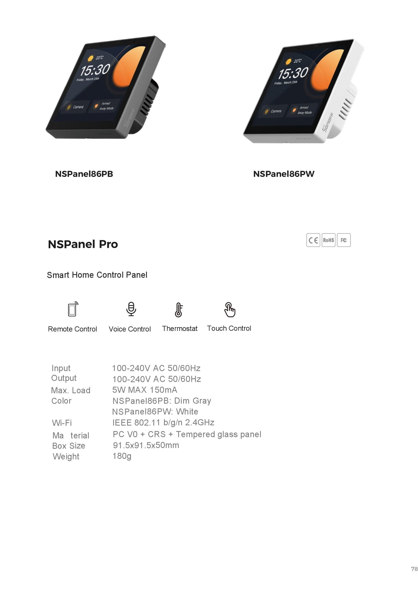 Sonoff NSPanel Pro Smart Scene Wall Switch, Schaltaktor mit Display und Touchpanel, WiFi