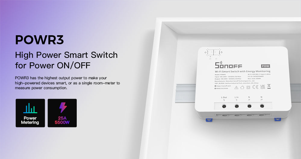 Sonoff POWR3 High Power Smart Switch WiFi