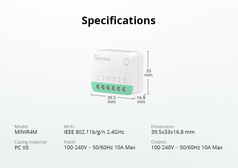 Sonoff Mini R4M Extreme Smart WiFi Switch Matter-Version