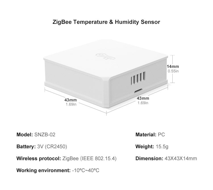 Sonoff SNZB-02 - ZigBee Temperatur- und Feuchtigkeitssensor Smart Home