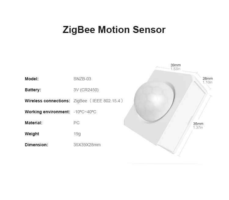 Sonoff SNZB-03 ZigBee Motion Sensor, Bewegungsmelder Smart Home