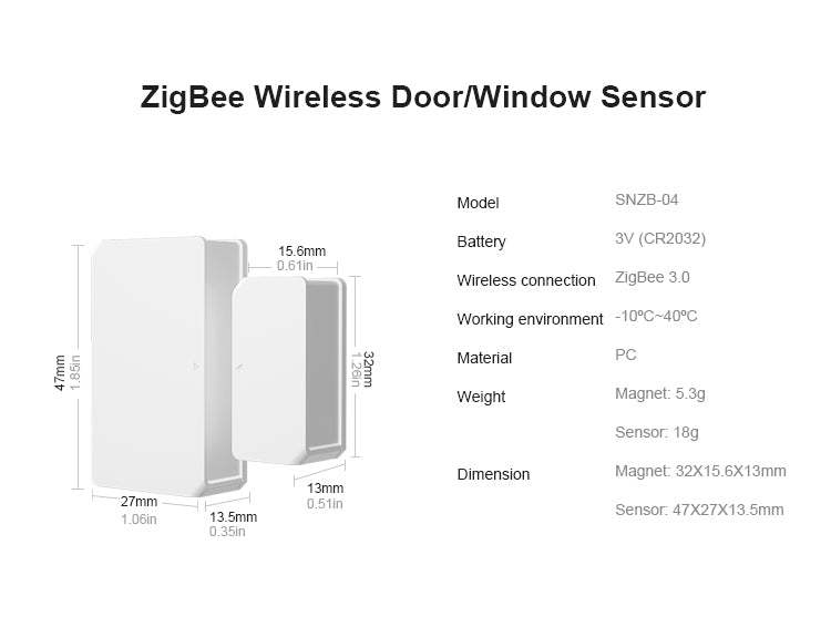 Sonoff SNZB-04 Zigbee Wireless Tür/Fenster Sensor, Alarmsensor Smart Home