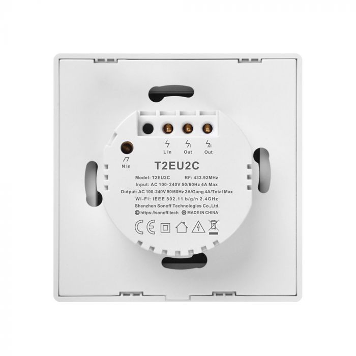 Sonoff T2EU1C-TX,T2EU2C-TX, T2EU3C-TX touch Wi-Fi + 433MHz Wall Smart Switch weiß Lichtschalter